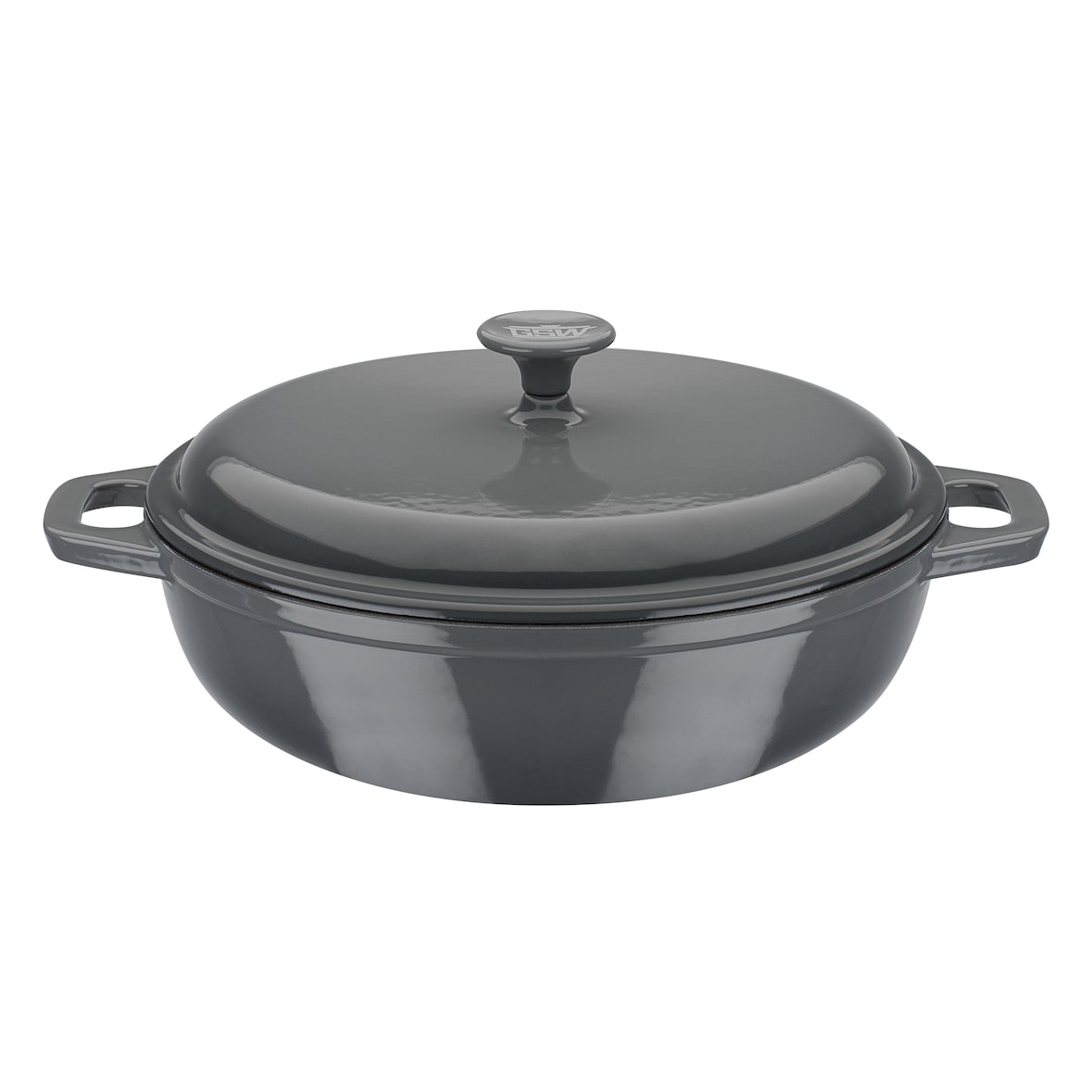 GSW Gusseisen Schmortopf Grey Shadow 30 x 9cm, induktionsgeeignet, backofengeeignet bis 240°C