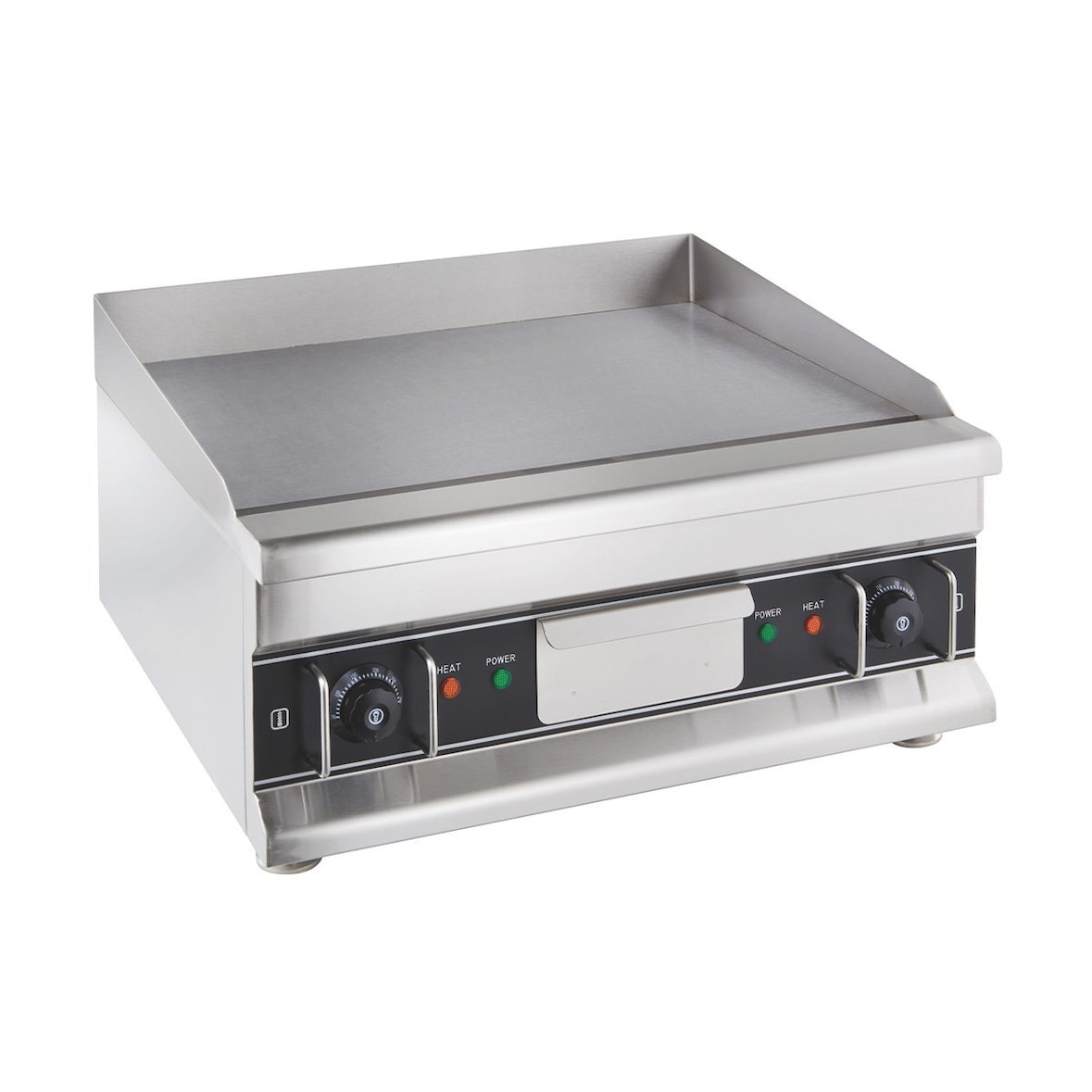 GastroHero Elektro Grillplatte ECO glatt 5 kW Tischgerät Gastro Grillplatte Plancha Edelstahl 2 Heizzonen