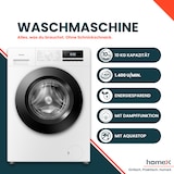 thumbnail of homeX WF1014H1A-W Waschmaschine 10kg, Frontlader - 1.400 U/Min, Dampffunktion, AquaStop, Inverter Motor, 15 Programme