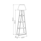 thumbnail of Lampada da terra Pal struttura e paralume nero con mensole antracite 50x165