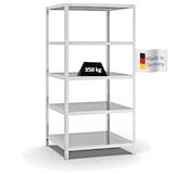 thumbnail of PROREGAL Fachbodenregal Schraubsystem | Grundregal | HxBxT 200x100x80cm | 5 Ebenen | Fachlast 350 kg | Beidseitig nutzbar | Lichtgrau