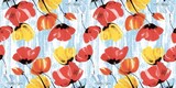 thumbnail of MANK Tischläufer aus Airlaid - Ivonne in Blau, 40 cm x 24 m , 1 Stück - Mohnblumen Floral Blüten