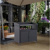 thumbnail of METRO PROFESSIONAL Carrello di servizio con armadietto Balsario, alluminio/PE rattan, 112 x 56 cm, nero