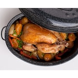 thumbnail of GRANITEWARE - Roaster Cocotte im Mittelformat - Emaillierter Stahl - Oval - 4L - Ultraleicht - Kochrost aus Edelstahl + Buch mit 35 Rezepten