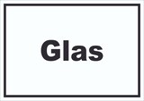 thumbnail of Glas Mülltrennung Schild mit Text waagerecht A5 (148x210mm)
