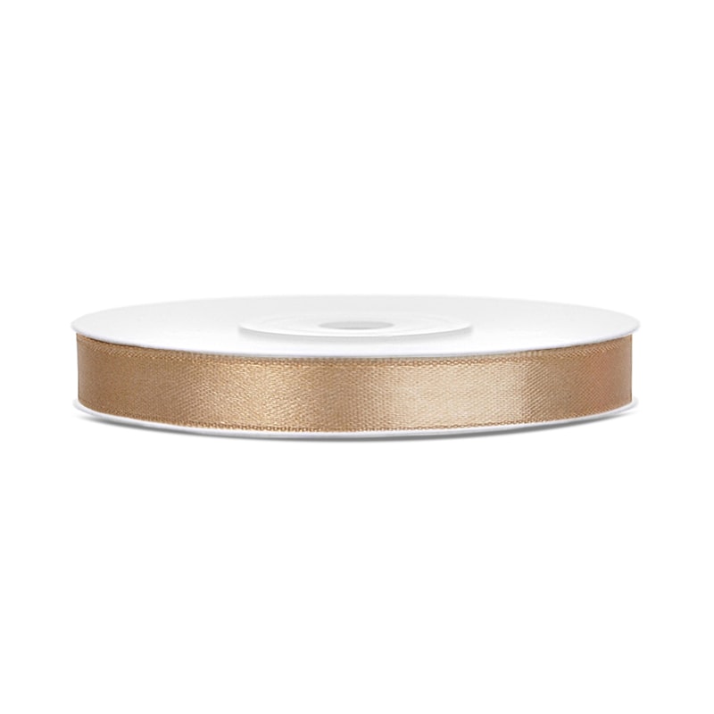 30x Satinband, hellgold, 6mm/25m