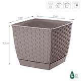 thumbnail of Prosperplast - RATOLLA SQUARE 6L Blumentopf – 22x22x18,9cm in der Farbe Mocca