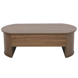 thumbnail of Table basse ovale avec plateau relevable effet bois foncé
