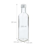 thumbnail of Relaxdays Flaschen zum Befüllen, 16er Set, leere Glasflaschen, für Likör, Öl, Saft, Schnapsflaschen, 250 ml, transparent