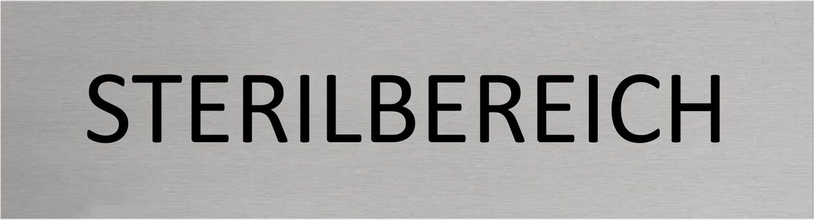 CombiCraft Aluminium Türschild Sterilbereich 165x45mm mit 3M-Tape