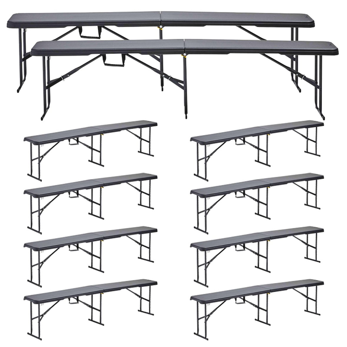 Bancos plegables 180cm 3 plazas - Lote de 10