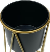 thumbnail of DanDiBo Blumenhocker mit Topf Metall Gold Schwarz L 70 cm Blumenständer 96046 Blumensäule Modern Pflanzenständer Pflanzenhocker