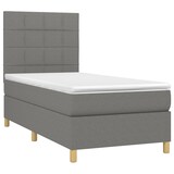 thumbnail of vidaXL Boxspringbett mit Matratze & LED Dunkelgrau 90x190 cm Stoff