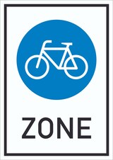 thumbnail of Schild Fahrradzone A6 Rückseite selbstklebend