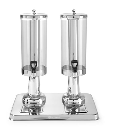 Distributore di succhi Hendi con rubinetto di scarico antigoccia e raffreddamento e 2 x 3 litri