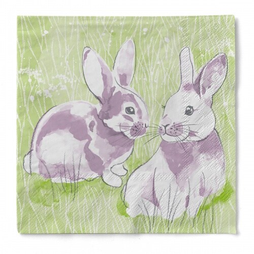 Tissue Serviette Lilly & Lenni, 40 x 40 cm, 3-lagig, 100 Stück - Mank - Ostern Frühling