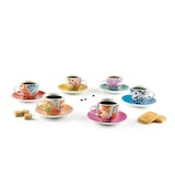 thumbnail of Excelsa set de 6 tasses à café avec soucoupes Kimono porcelaine 7 cl multicolore
