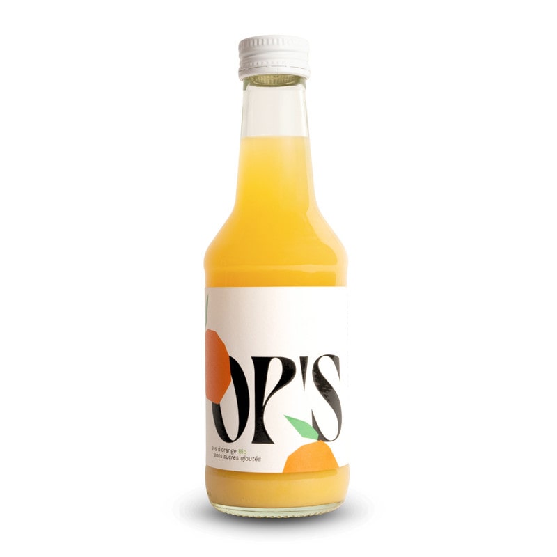 OP’S – Pur Jus d’Orange Bio 100 % Naturel – Sans Sucre Ajouté, Sans Additifs – Boisson Rafraîchissante Premium 25 cl X 20