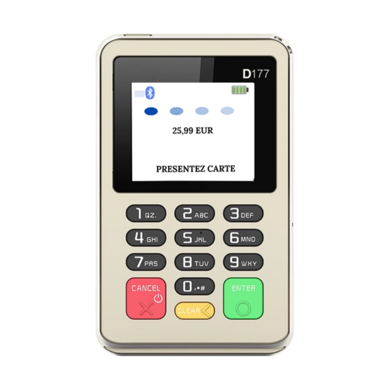 TECHFIVE - Terminal de Paiement D177 - Taux Unique 1,45 % - Connexion via Smartphone ou caisse ECR Techfive