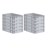 thumbnail of PROREGAL 10x Eurobox NextGen Grip | HxBxT 12x40x60cm | 23 Liter | Griffe geschlossen | Glatter Boden | Eurobehälter