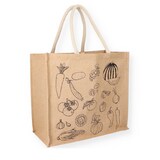 thumbnail of Nette 10 Tragetaschen aus Jute natur Jutetaschen 420 + 200 x 380 mm