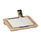 thumbnail of Relaxdays Laptopkissen mit Handyhalter, BxT: 42 x 32 cm, Laptopunterlage für Bett & Sofa, Laptop Knietablett, natur/grau