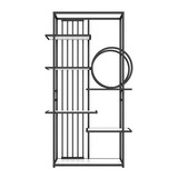 thumbnail of Standregal Metall + MDF Schwarz-Weiß 100x30x180 cm, 6 Ablagen, geometrisches Design