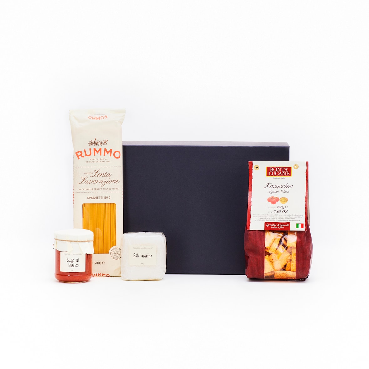 fein und kostbar Geschenkkorb, L'Originale Italiano, Box, 4-teilig, gefüllt mit italienischen Spezialitäten