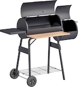 thumbnail of Barbacoa de Carbón 3 en 1 con Termómetro y Ruedas Estantes de Madera Picnic