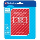 thumbnail of Verbatim Store 'n' Go 1 TB Externe Festplatte 6.35 cm (2.5 Zoll) USB-A (USB 3.2 Gen 1) Rot 53203