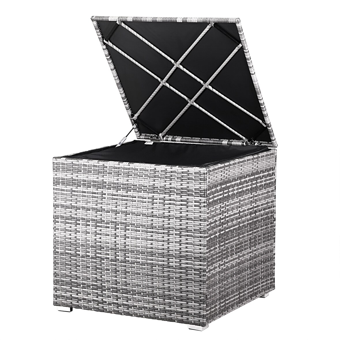 CASARIA® Polyrattan Auflagenbox quadratisch 75x75x70cm grau