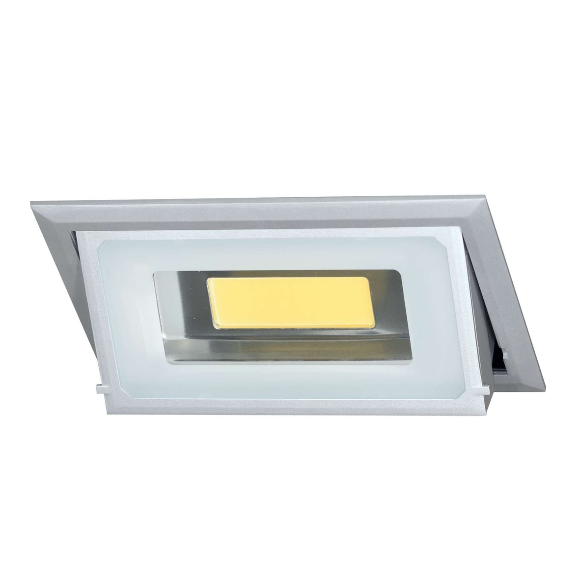 Bonn Faretto da incasso a soffitto LED 40W 100° 3000K Argento Opaco, illuminazione d'accento discreta per interni dal design minimalista
