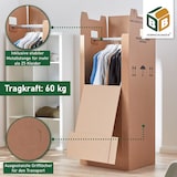 thumbnail of 2 x Kleiderbox 60 kg Traglast stabiler Kleiderkarton mit Kleiderstange 2-wellig Umzugskarton Textilkarton BB-Verpackungen