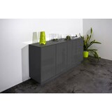 thumbnail of Dmora Kommode Virgilio, Küchen-Sideboard mit 4 Türen, Wohnzimmer-Buffet, 100% Made in Italy, cm 180x41h86, Anthrazit glänzend