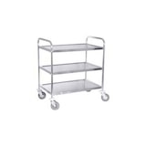 thumbnail of Roestvrijstalen trolley met 3 schappen, 83 x 45 x 90 cm, wielen met remmen, maximale belasting 75 kg