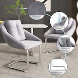 thumbnail of Esszimmerstuhl 2er Set Samt Grau 82x59x65 cm mit Drehfunktion Kissen Metallgestell ergonomisch modern für Wohn und Essbereich