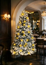 thumbnail of Tarrington House Albero di Natale a LED, acciaio / PVC / PE, Ø 120 x 213 cm, 400 lampadine LED a luce bianca calda