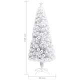 thumbnail of vidaXL Künstlicher Weihnachtsbaum mit Beleuchtung Weiß 210cm Glasfaser