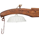 thumbnail of Giogo lampadario in legno massello di tiglio finitura noce scuro Made in Italy