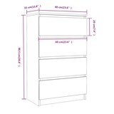 thumbnail of vidaXL Dressoir 60x35x98,5 cm bewerkt hout grijs sonoma eikenkleurig