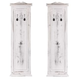 thumbnail of 2er-Set Garderobe T33, Wandgarderobe Garderobenpaneel, Wandhaken Holz 109x28x4cm ~ weiß shabby