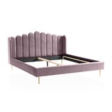thumbnail of SalesFever Muschelbett aus Samt | 140 x 200 cm | Beine aus goldfarbenem Chrom