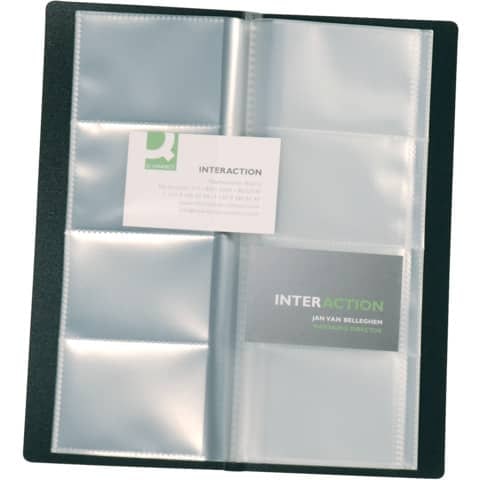 Visitenkartenbuch 11x26 cm schwarz für 160 Karten