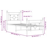 thumbnail of vidaXL Bedframe met hoofd- en voeteneinde metaal wit 80x200 cm