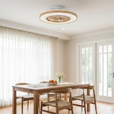 thumbnail of Lumisky Ventilateur Plafond LED WOODIA D48cm Effet bois Aluminium Beige