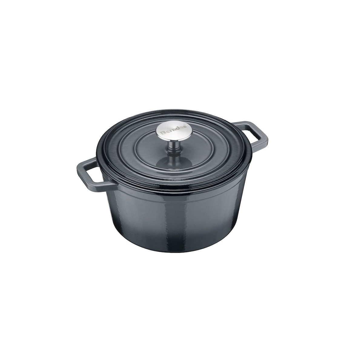 Bräter/Kochtopf,  rund, Gusseisen, schwarz/grau - b.iron, ? 24 cm