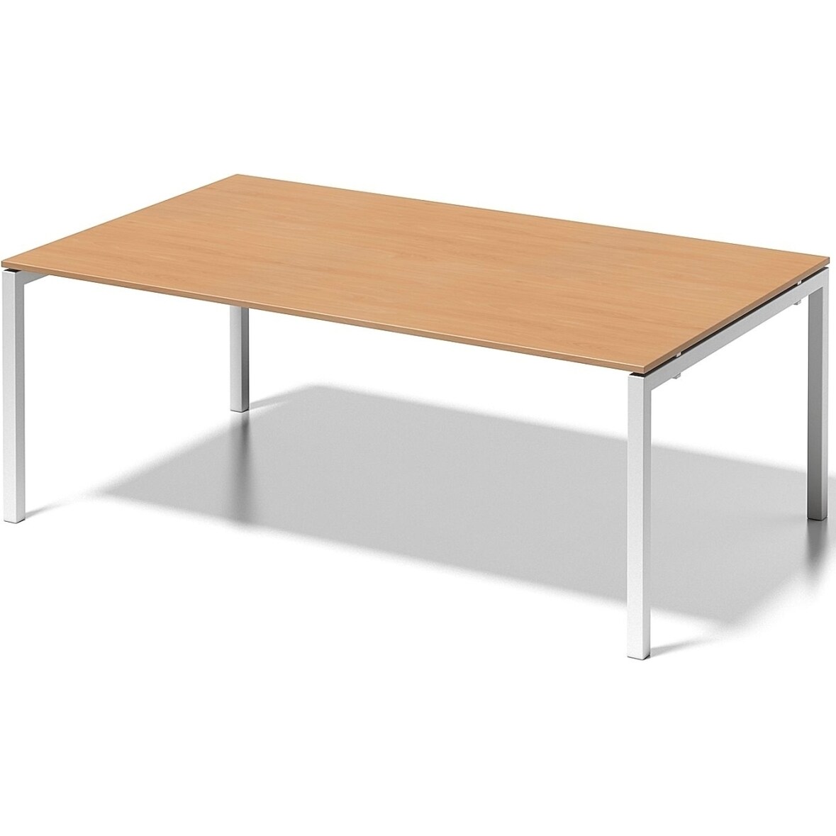 Chefarbeitsplatz/Konferenztisch Cito BxTxH 200x120x74cm buche/verkehrsweiß