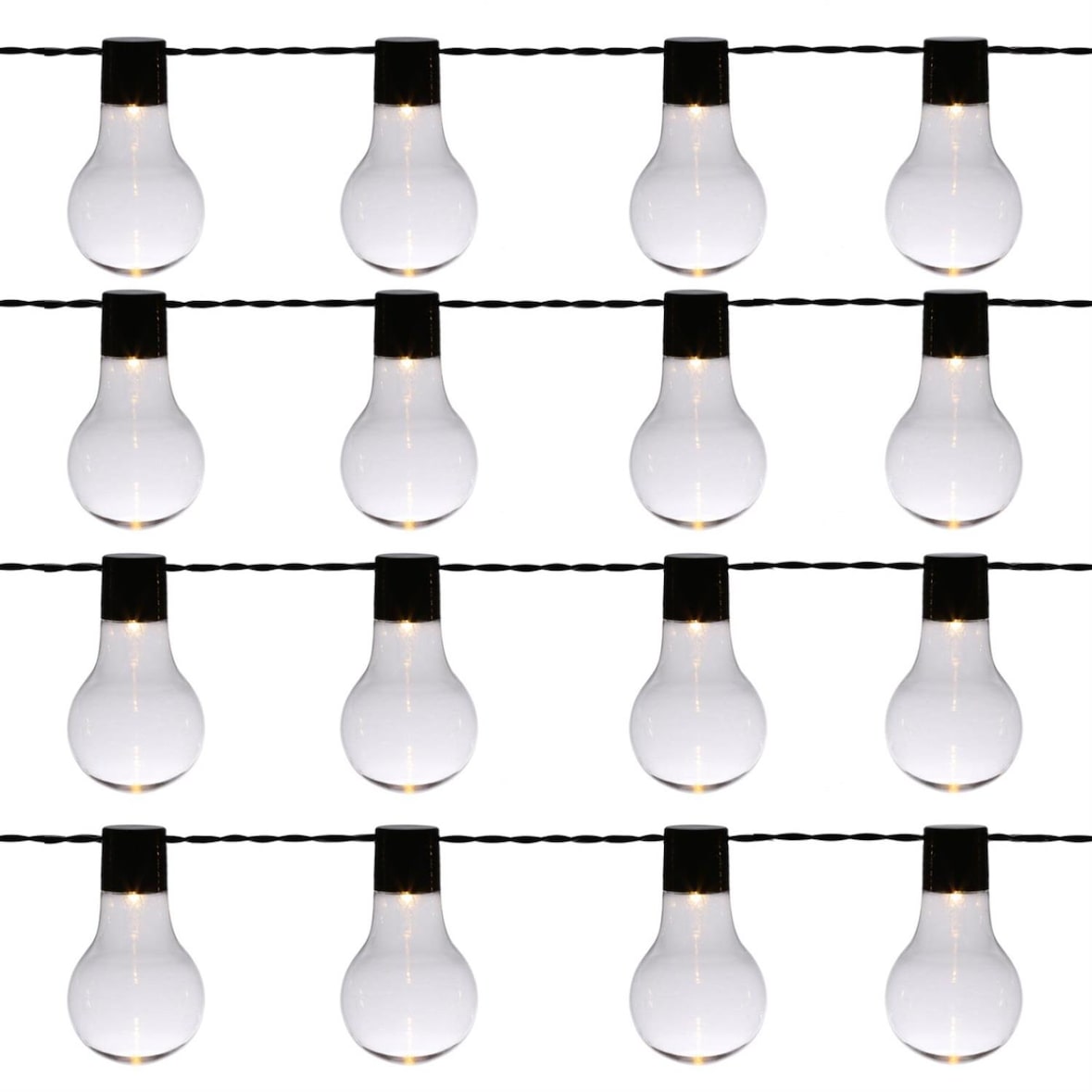 LED Party Garten Lichterkette 16 Glühbirnen transparent 4,5m für Außen Garten