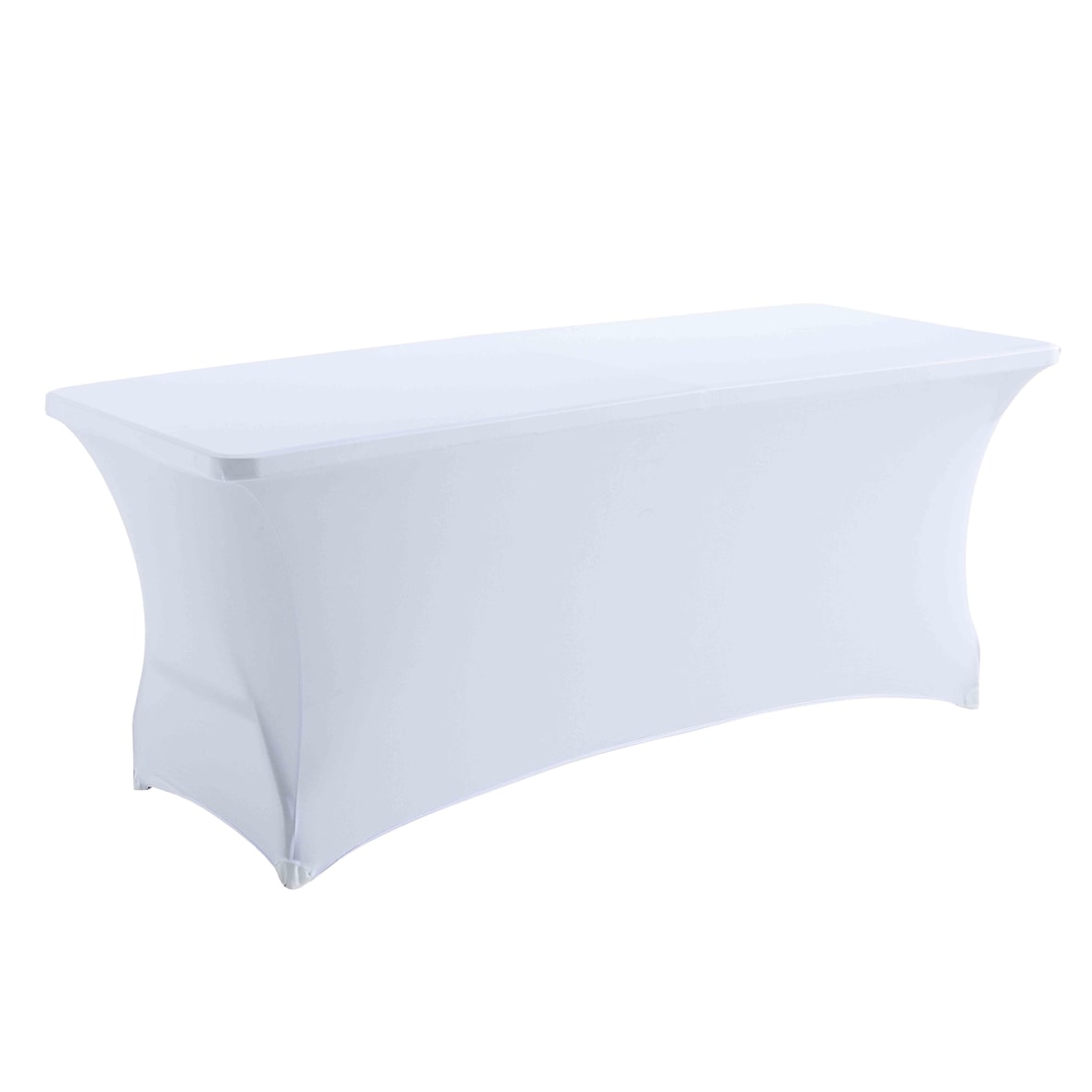 Housse élastique blanche pour table pliante 8 personnes 180cm - Oviala