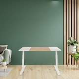 thumbnail of Schreibtisch STAND T3 140 x 70 elektrisch höhenverstellbar weiß/eiche/weiß hjh OFFICE